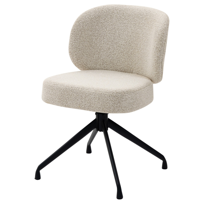 Ines | Hotellstol | Beige | Teddystoff | Svingbar base