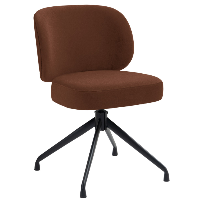 Ines | Chaise d'hôtel | Bronze rouge | Velours | Pied pivotant