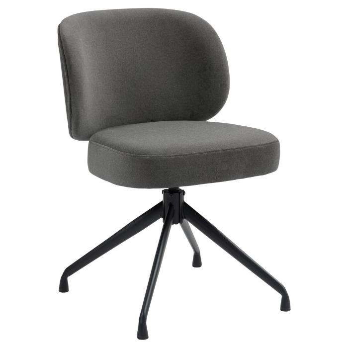 Ines | Fauteuil d'hôtel | Gris | Velours | Pied pivotant