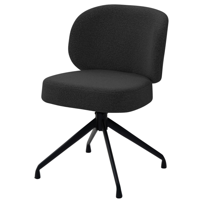 Ines | Hotellstol | Mørkegrå | Teddystoff | Svingbar base