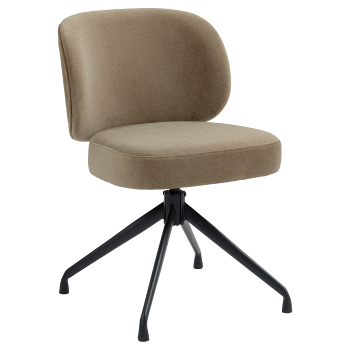 Ines | Hotellstol | Taupe | Sammet | Vridbar bas