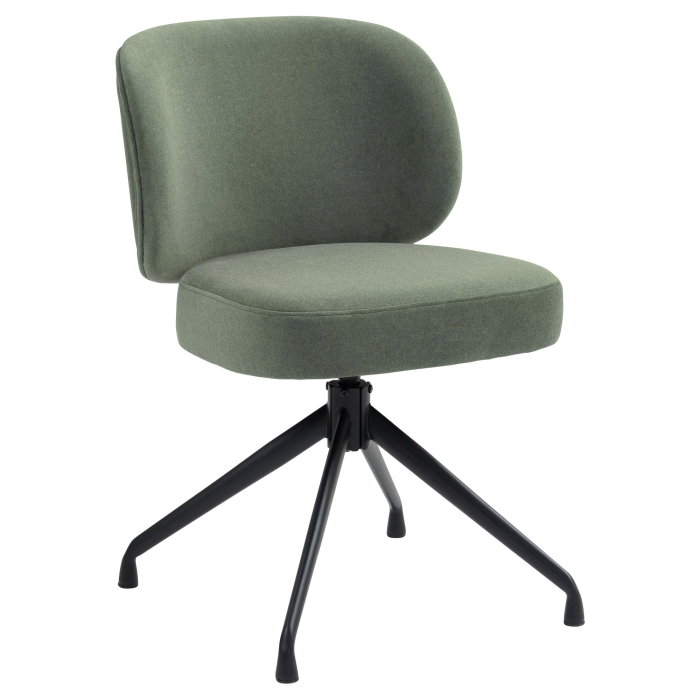 Inés | Silla de hotel | Verde | Terciopelo | Base giratoria