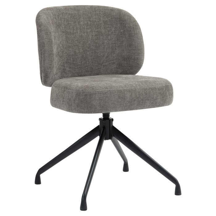 Inés | Silla de hotel | Gris | Tela/Textil | Base giratoria
