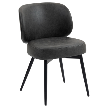 Ines | Fauteuil d'hôtel | Noir | Cuir