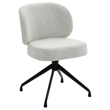 Ines | Hotellstol | Kremfarget | Teddystoff | Svingbar base