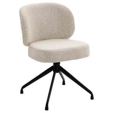 Ines | Sedia da hotel | Beige | Tessuto Teddy | Base girevole