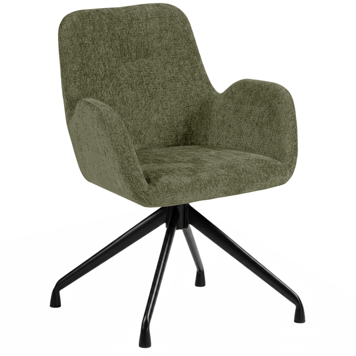 Irina | Chaise d'hôtel | Verte | Tissu | Piètement pivotant