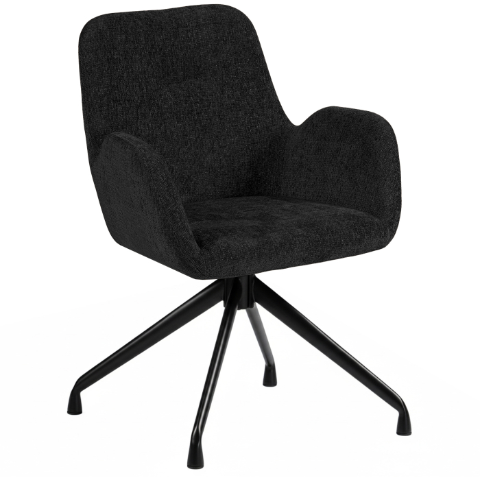 Irina | Hotelstol | Sort | Stof/Tekstil | Drejebase