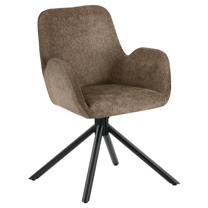 Irina | Hotellstol | Mørkebrun | Stoff/Tekstil | Svingbar base
