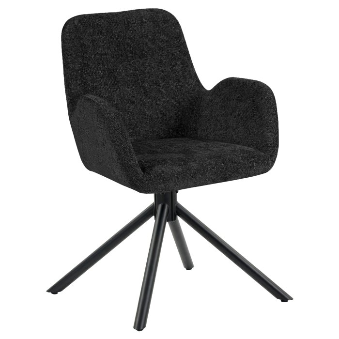 Irina | Hotellstol | Svart | Stoff/Tekstil | Svingbar base