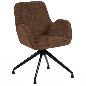 Irina | Hotellstol | Mørkebrun | Stoff/Tekstil | Svingbar base