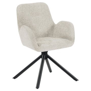 Irina | Hotellstol | Beige | Stoff/Tekstil | Svingbar base