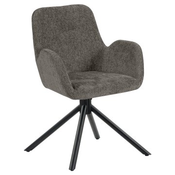 Irina | Hotellstol | Grå | Stoff/Tekstil | Svingbar base