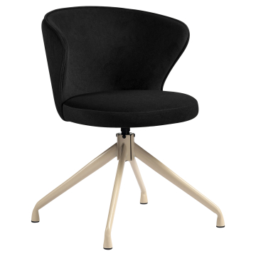 Isabella | Hotellituoli | Musta | Sametti | Pyörivä jalusta | Valkoinen runko