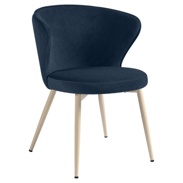 Isabella | Hotellstol | Blå | Fløyel | Hvit ramme