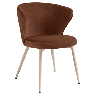 Isabella | Hotellstol | Rød bronse | Fløyel | Hvit ramme