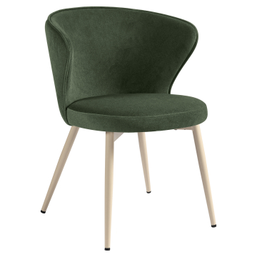 Isabella | Hotelstoel | Groen | Fluweel | Wit frame