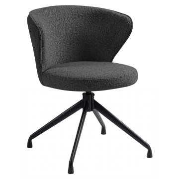 Isabella | Hotelstol | Mørkegrå | Teddystof | Drejebase