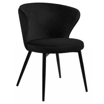 Isabella | Hotelstol | Sort | Fløjl | Sort stel