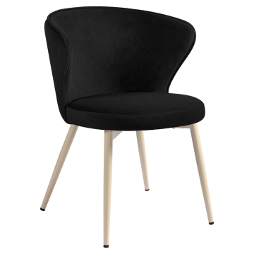 Isabella | Sedia da hotel | Nero | Velluto | Struttura bianca