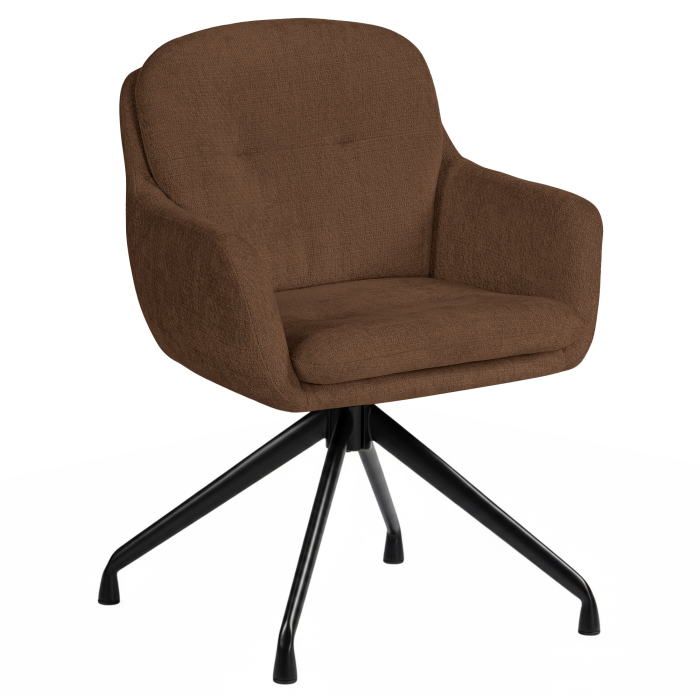 Ivana | Hotel Stuhl | Dunkel Braun | Stoff/Textil | Drehfuß