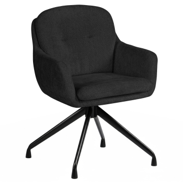 Ivana | Hotel Stuhl | Schwarz | Stoff/Textil | Drehfuß