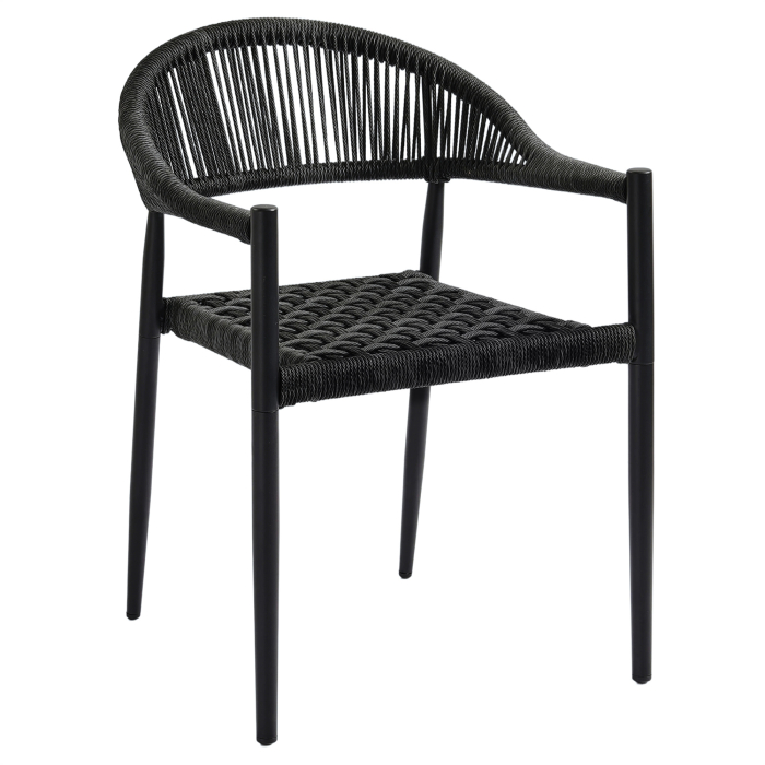 JASMIN | Bistro Terrace Chair | Frame: Black | Black