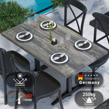 JAMAIKA | Bistro Außen Tischplatte | B:T 120 x 70 cm | Rustikales Kiefer | Rechteckig