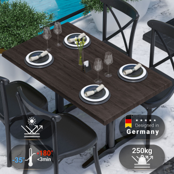 JAMAIKA | Bistro Außen Tischplatte | B:T 120 x 70 cm | Wenge | Rechteckig