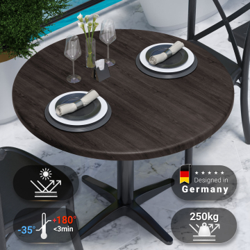 JAMAIKA | Bistro Außen Tischplatte | Ø 70 cm | Wenge | Rund