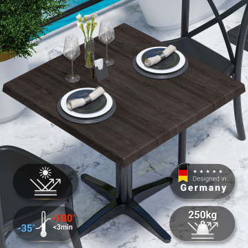 JAMAIKA | Bistro Außen Tischplatte | B:T 70 x 70 cm | Wenge | Quadratisch