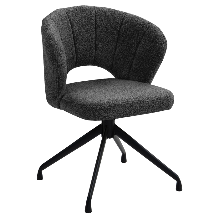 JOHANNA | Hotel Stuhl | Teddystoff | Dunkel Grün | Drehfuß