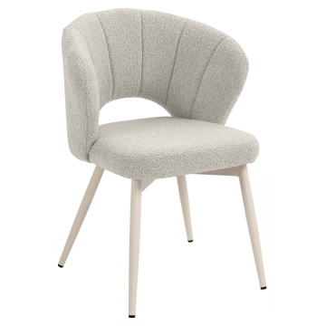 JOHANNA | Chaise d'hôtel | Tissu Teddy | Crème