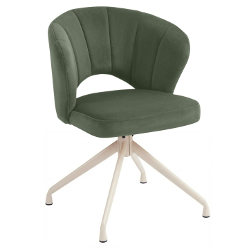 JOHANNA | Chaise d'hôtel | Velours | Verte | Piètement pivotant