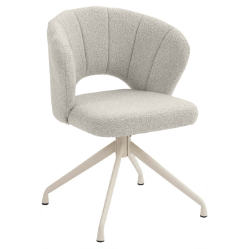 JOHANNA | Hotel Chair | Teddy Fabric | Cream | Swivel Base