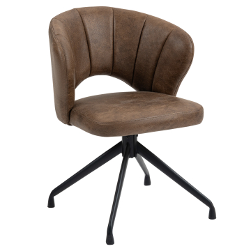 JOHANNA | Hotel Stuhl | Leder | Braun | Drehfuß