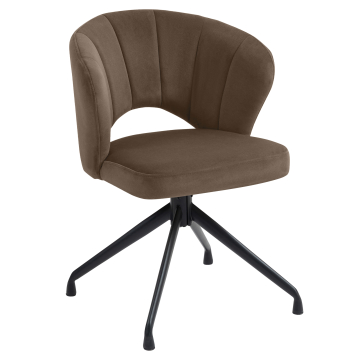 JOHANNA | Hotel Stuhl | Samt | Braun | Drehfuß
