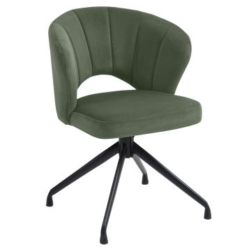 JOHANNA | Hotel Stuhl | Samt | Grün | Drehfuß