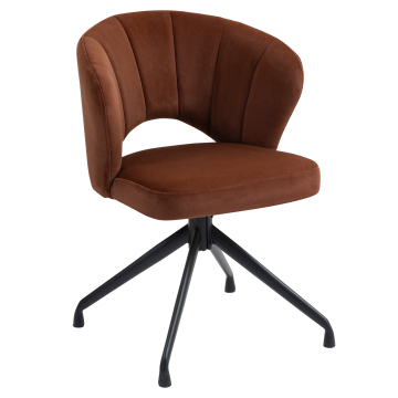 JOHANNA | Hotel Stuhl | Samt | Rot Bronze | Drehfuß