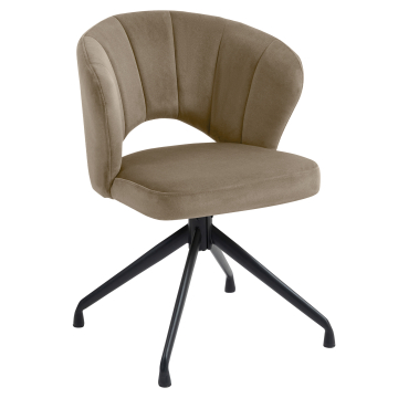 JOHANNA | Hotel Stuhl | Samt | Taupe | Drehfuß