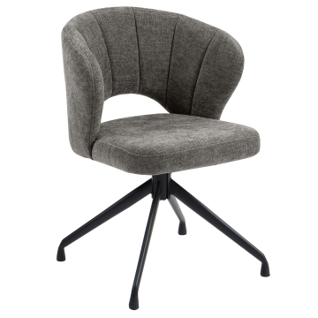 JOHANNA | Hotel Stuhl | Stoff/Textil | Grau | Drehfuß