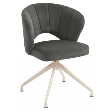 JOHANNA | Hotellituoli | Sametti | Harmaa | Pyörivä jalusta