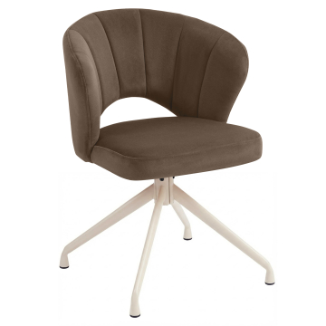 JOHANNA | Hotellstol | Fløyel | Brun | Svingbar base