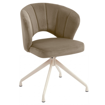 JOHANNA | Hotellstol | Fløyel | Taupe | Svingbar fot