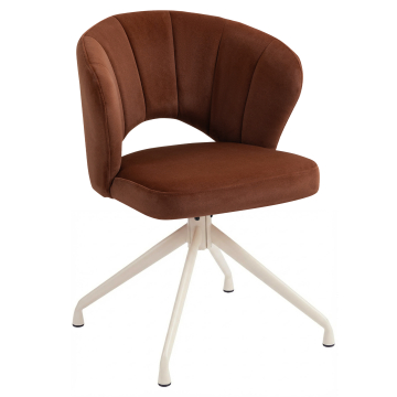 JOHANNA | Hotelstoel | Fluweel | Roodbrons | Draaivoet