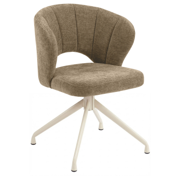 JOHANNA | Hotelstoel | Stof/Textiel | Taupe | Draaivoet