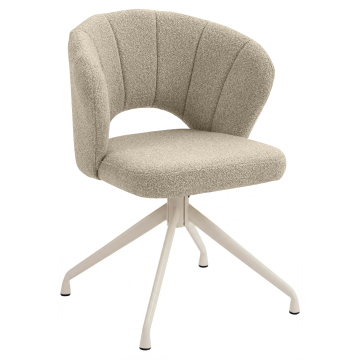 JOHANNA | Hotelstoel | Teddystof | Beige | Draaivoet