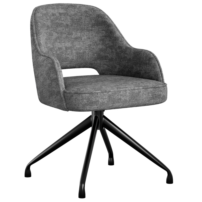 Julia | Hotel Stol | Grå | Stoff/ Tekstil | Dreibensfot