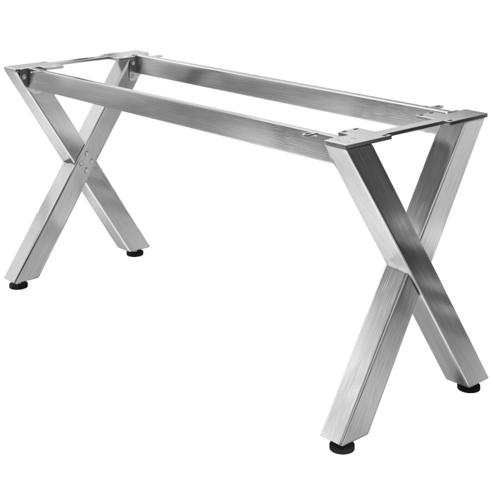 JUANA | Bistro Stehtischgestell | L: B: H: 199 x 70  x 105cm | 2 x Verbinder | Edelstahl 