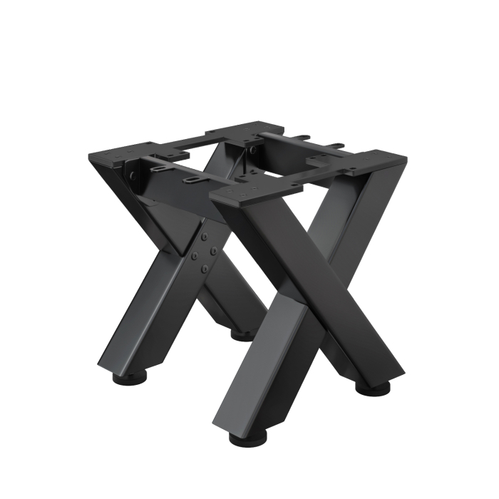 JUANA | Piètement de tabouret Bistro | L : l : H : 39 x 40 x 43cm | 2 x connecteurs | Noir 